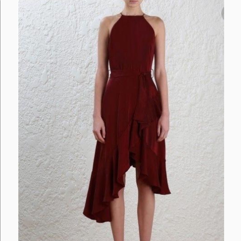 Like New! ZIMMERMAN Burgundy Flounce Picnic Dress
